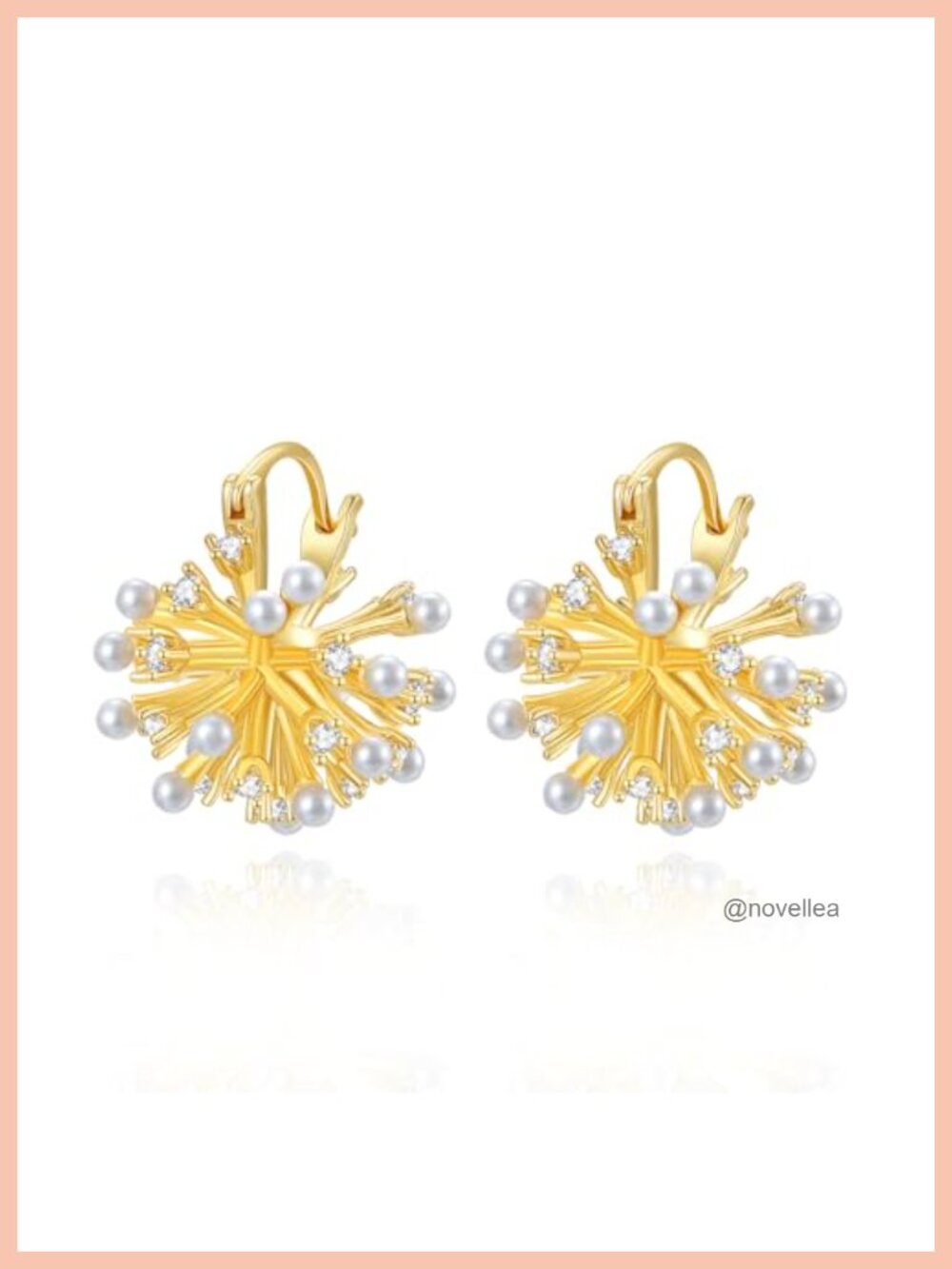 18K Gold Plated Statement Firework Hoop Earrings with Cubic Zirconia